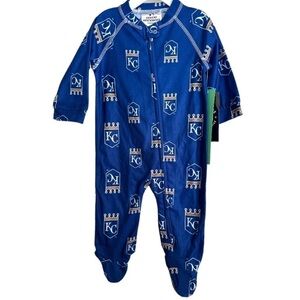 Mlb Kansas City Royals Baby  Full-Zip Footed Sleeper Royal3/6 mo.s NWT